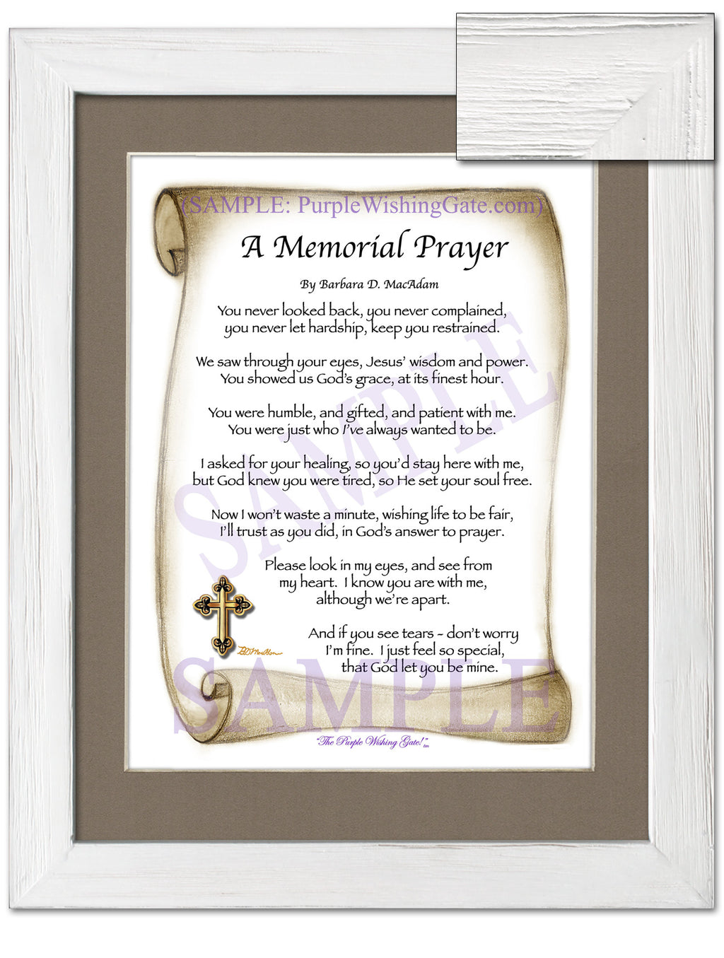 A Memorial Prayer: Sepia Scroll / 8x10 / 8x10 White Wash
