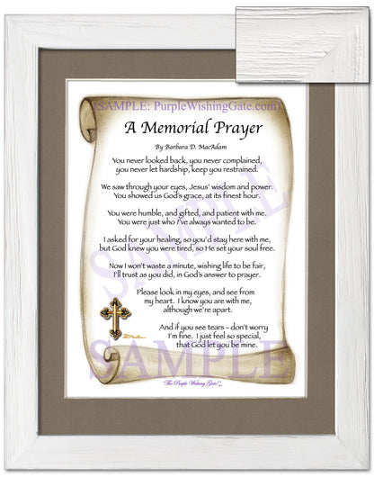 A Memorial Prayer - Memorial Gift - PurpleWishingGate.com