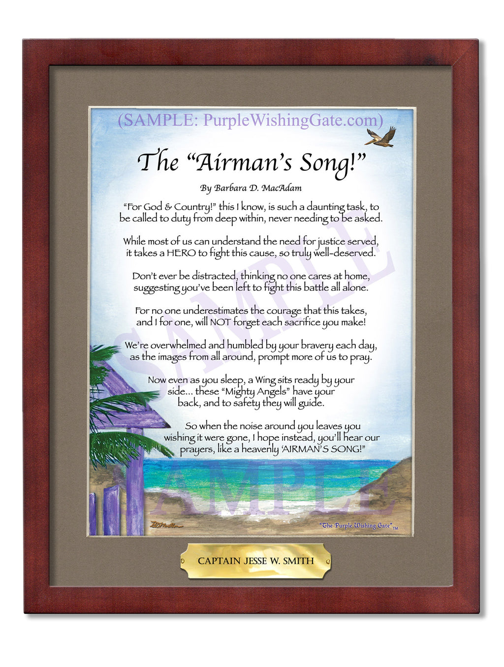 The Airman's Song: Paradise Cove / 8x10 w/Nameplate / 8x10 Classic Walnut
