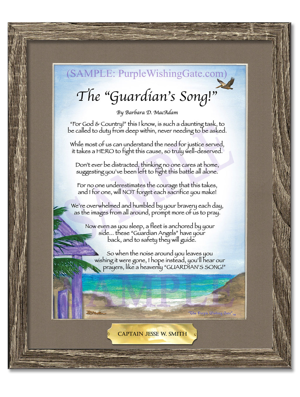 The Guardian's Song: Paradise Cove / 8x10 w/Nameplate / 8x10 Birchwood
