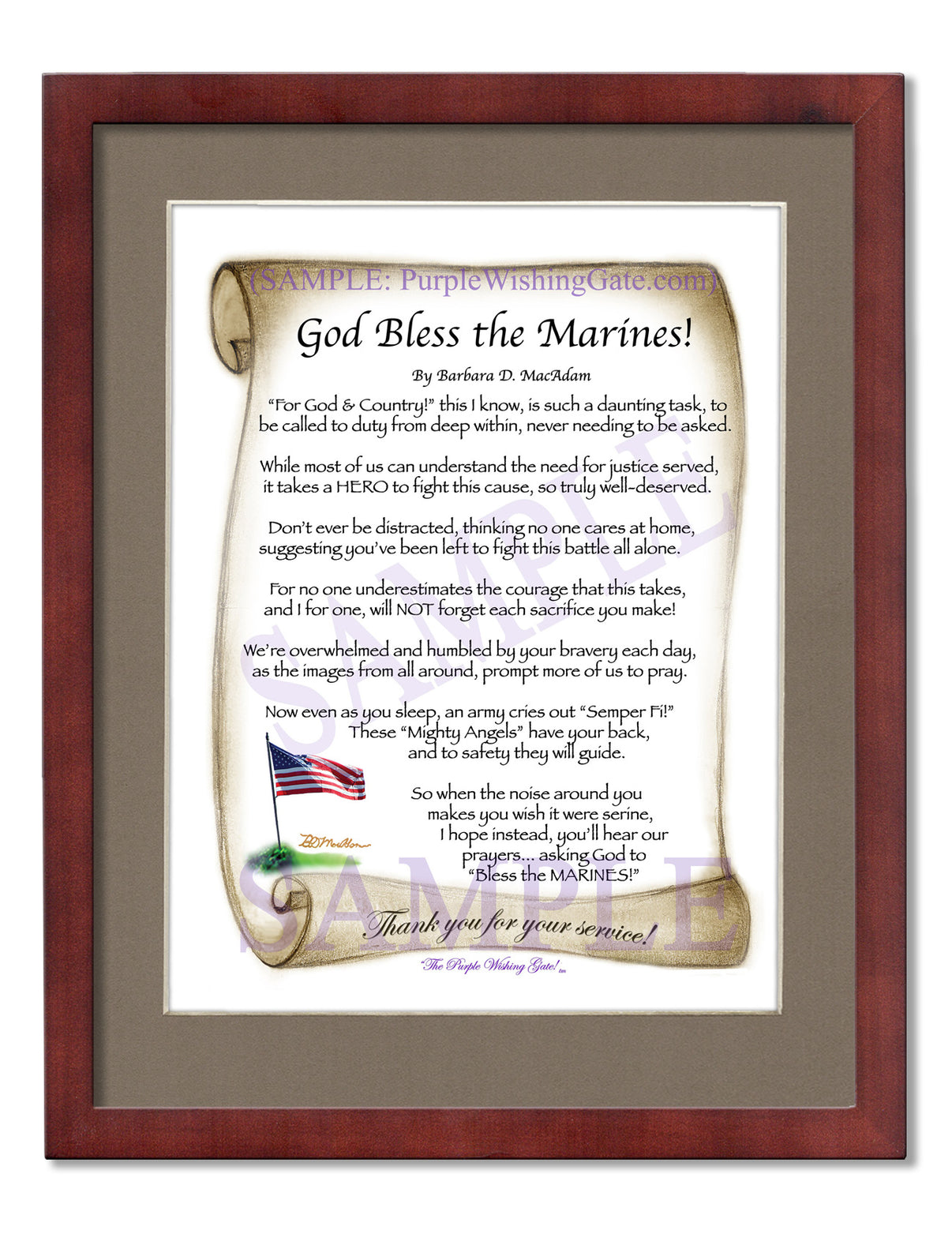 God Bless the Marines! - Military Gift - PurpleWishingGate.com