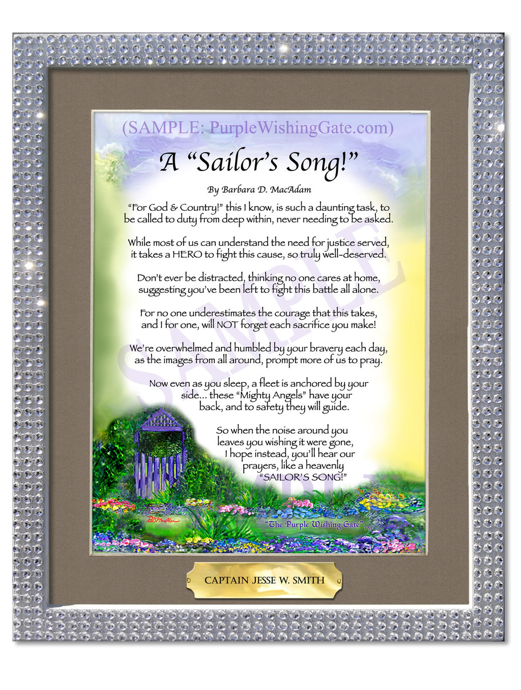 A Sailor's Song: Purple Wishing Gate / 8x10 w/Nameplate / 8x10 Silver Bling
