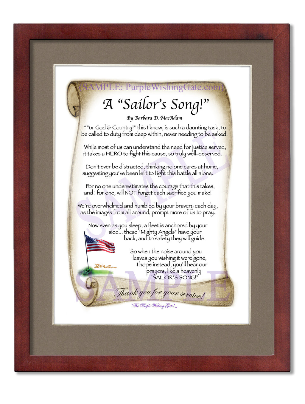 A Sailor's Song: Patriotic Scroll / 8x10 / 8x10 Classic Walnut
