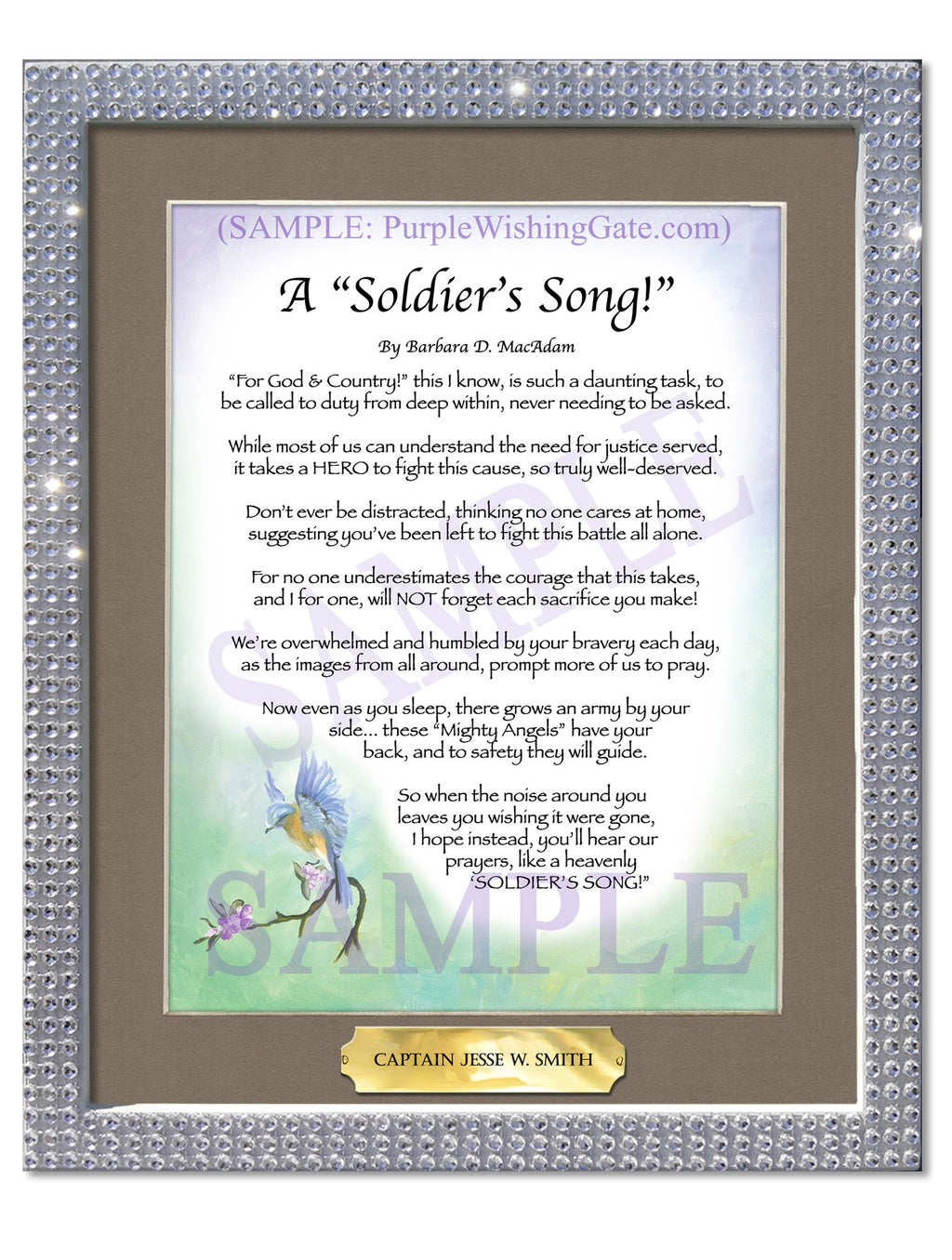 A Soldier's Song: Bluebird / 8x10 w/Nameplate / 8x10 Silver Bling
