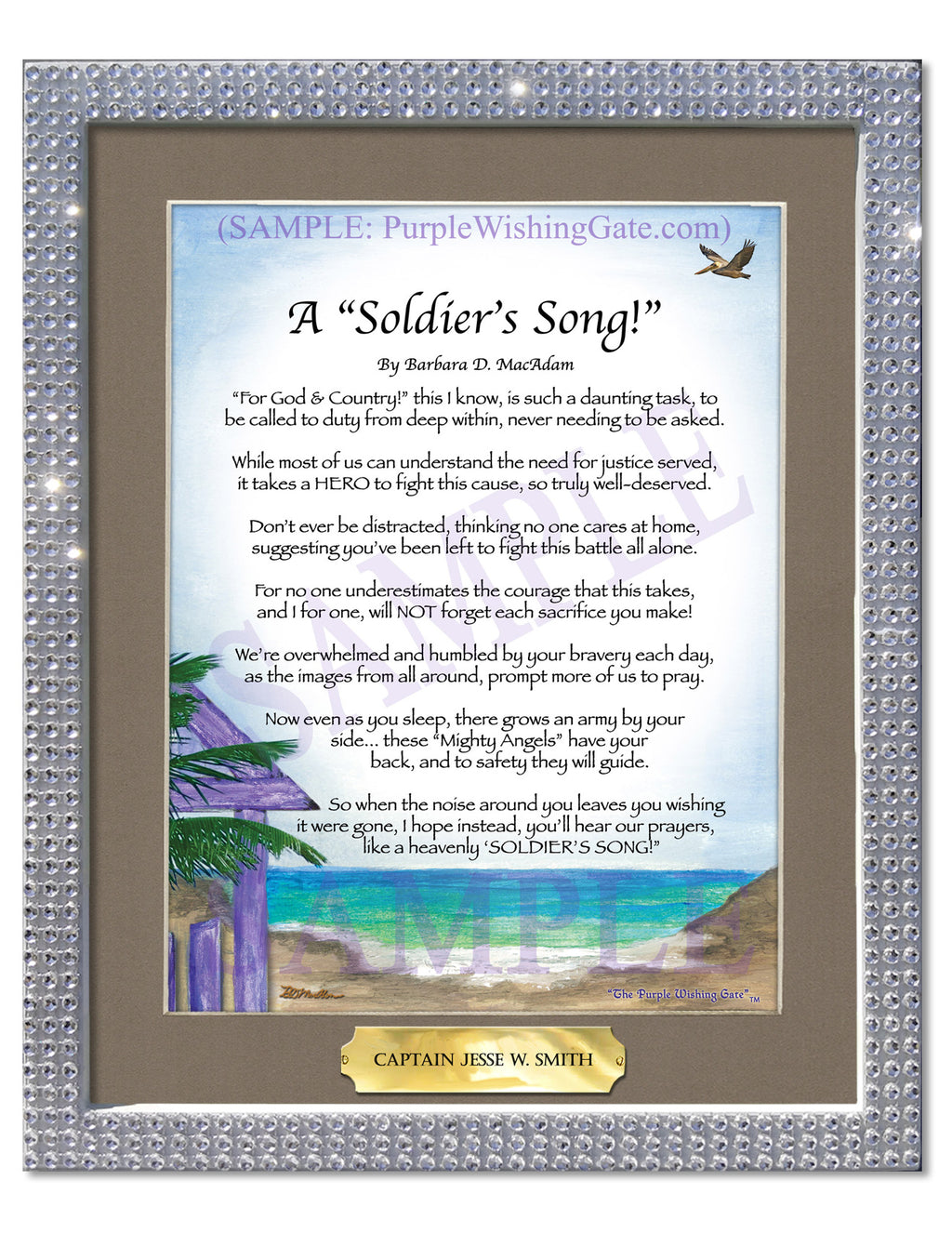 A Soldier's Song: Paradise Cove / 8x10 w/Nameplate / 8x10 Silver Bling
