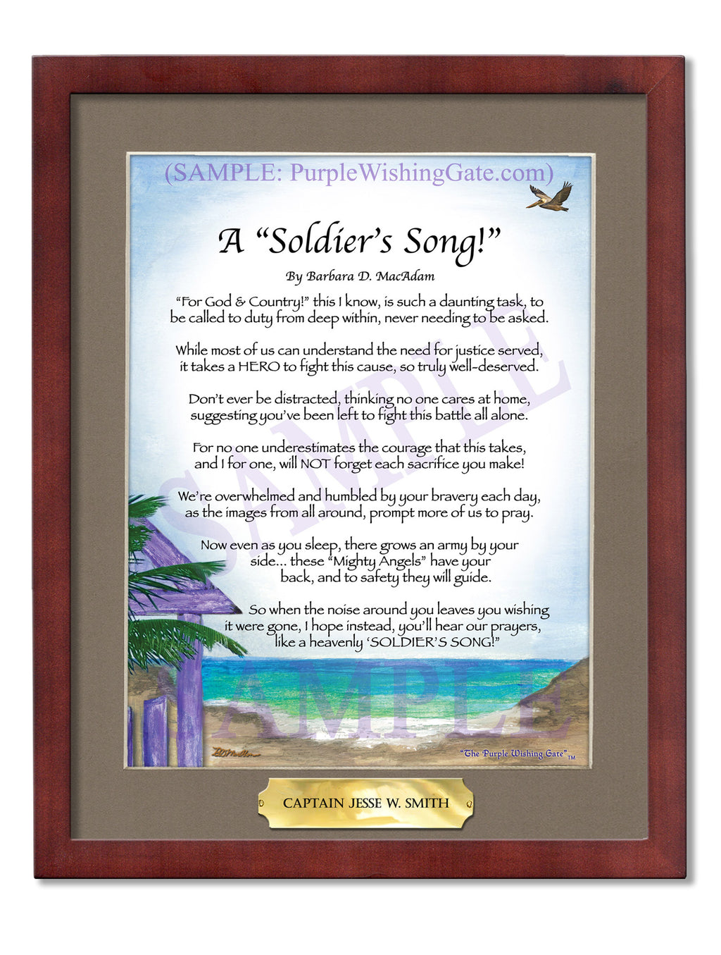 A Soldier's Song: Paradise Cove / 8x10 w/Nameplate / 8x10 Classic Walnut
