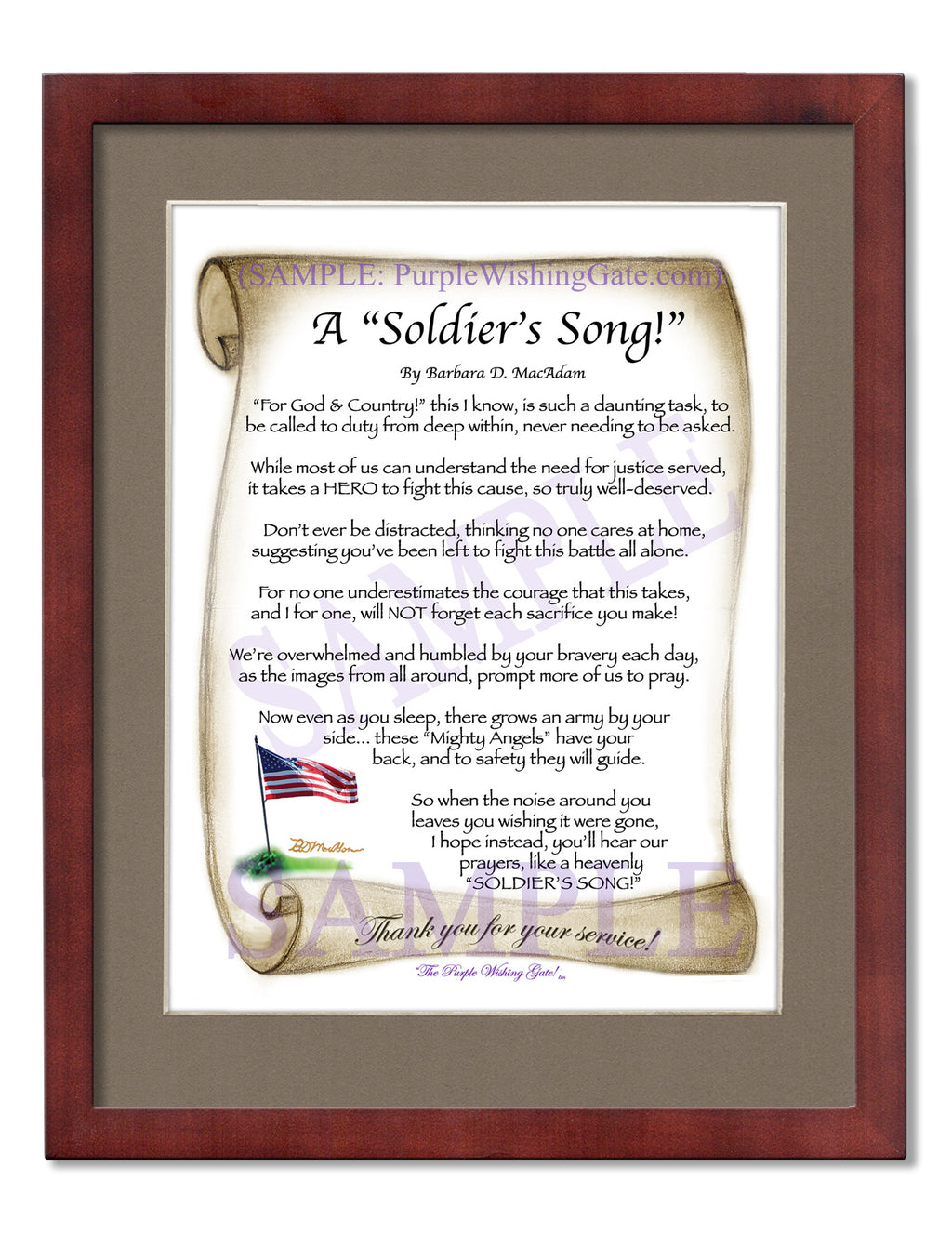 A Soldier's Song: Patriotic Scroll / 8x10 / 8x10 Classic Walnut
