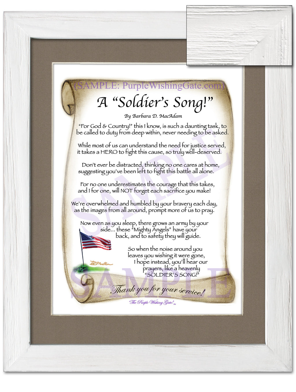 A Soldier's Song: Patriotic Scroll / 8x10 / 8x10 White Wash
