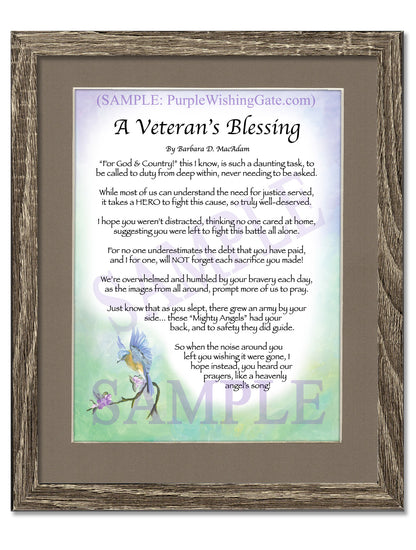 A Veteran's Blessing - Military Gift - PurpleWishingGate.com