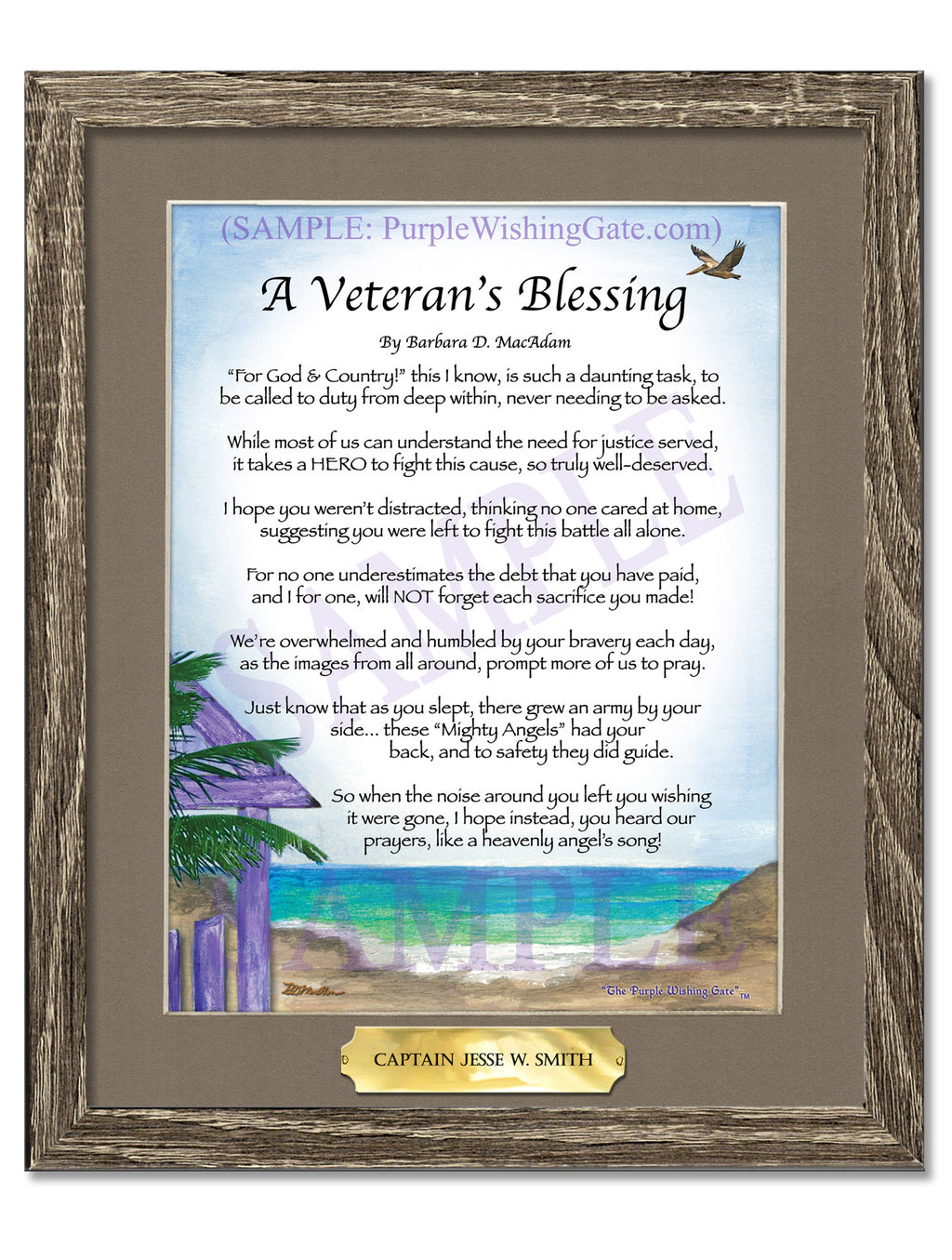 A Veteran's Blessing: Paradise Cove / 8x10 w/Nameplate / 8x10 Birchwood

