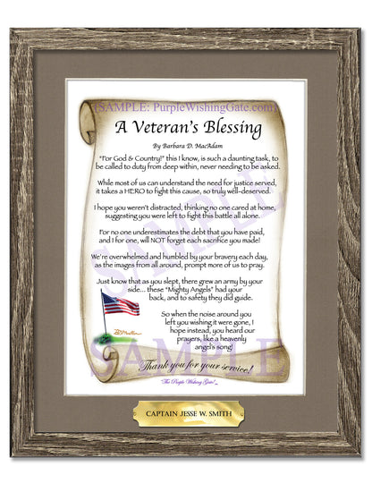 A Veteran's Blessing - Military Gift - PurpleWishingGate.com