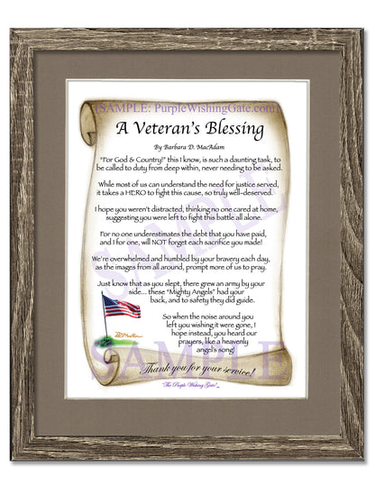 A Veteran's Blessing - Military Gift - PurpleWishingGate.com