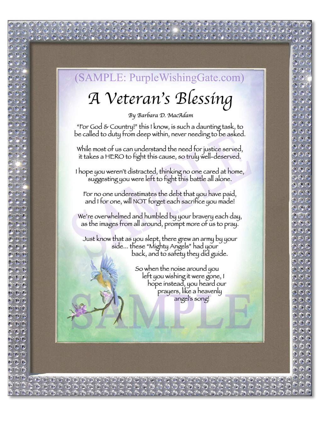 A Veteran's Blessing: Bluebird / 8x10 / 8x10 Silver Bling
