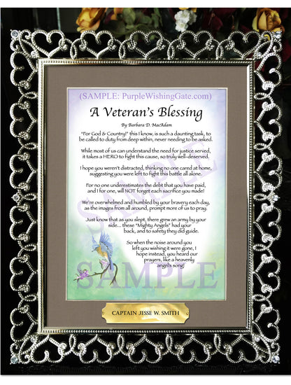 A Veteran's Blessing - Military Gift - PurpleWishingGate.com