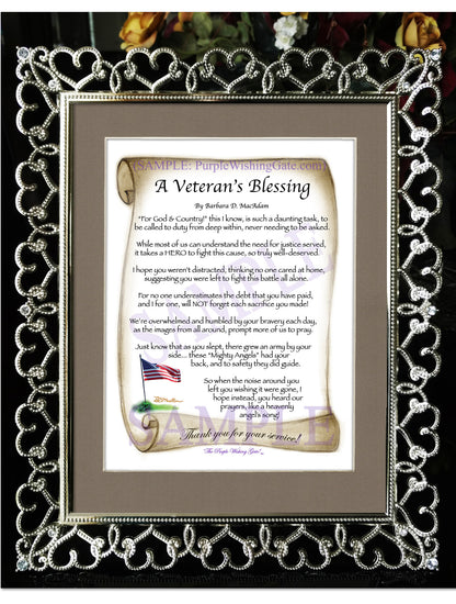 A Veteran's Blessing - Military Gift - PurpleWishingGate.com