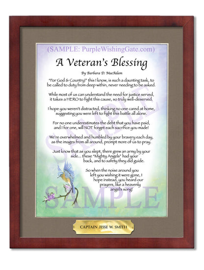 A Veteran's Blessing - Military Gift - PurpleWishingGate.com