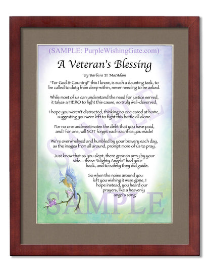 A Veteran's Blessing - Military Gift - PurpleWishingGate.com