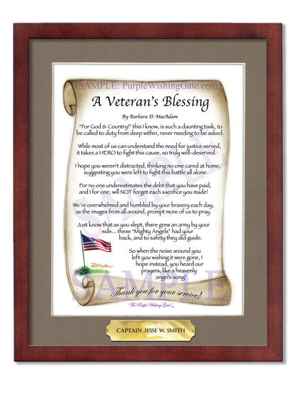 A Veteran's Blessing - Military Gift - PurpleWishingGate.com