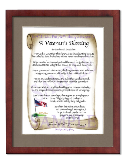 A Veteran's Blessing - Military Gift - PurpleWishingGate.com
