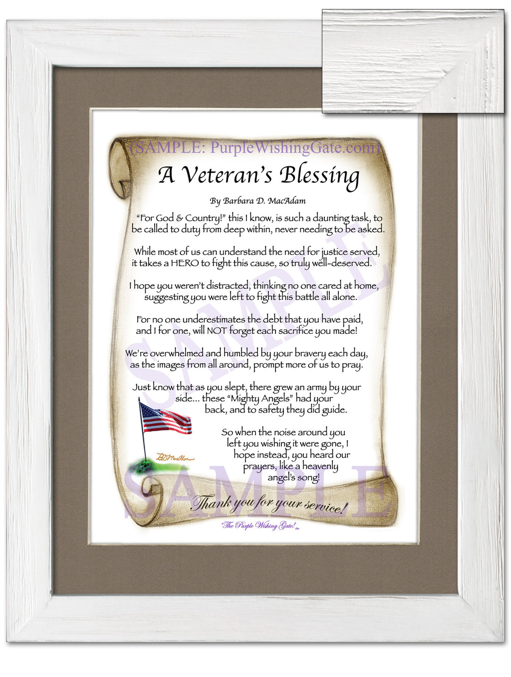 A Veteran's Blessing: Patriotic Scroll / 8x10 / 8x10 White Wash
