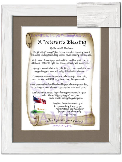 A Veteran's Blessing - Military Gift - PurpleWishingGate.com