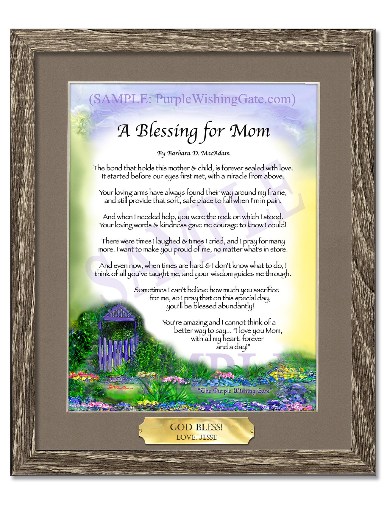 A Blessing for My Mom: Personalized, Framed Gift!