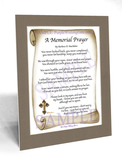 A Memorial Prayer - Memorial Gift - PurpleWishingGate.com