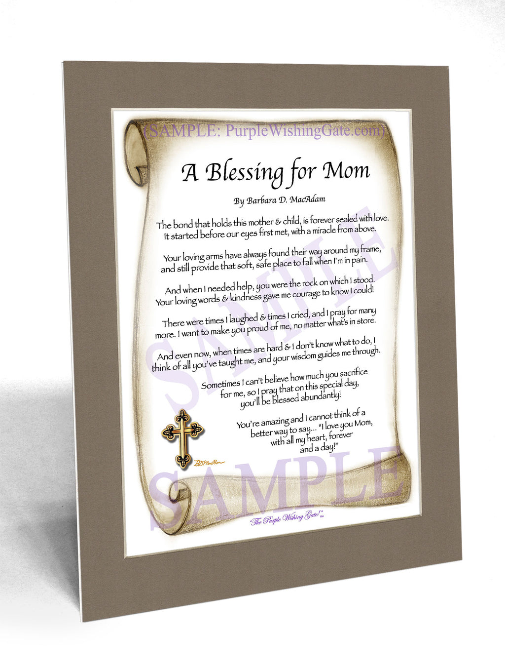 A Blessing for Mom: Sepia Scroll / 8x10
