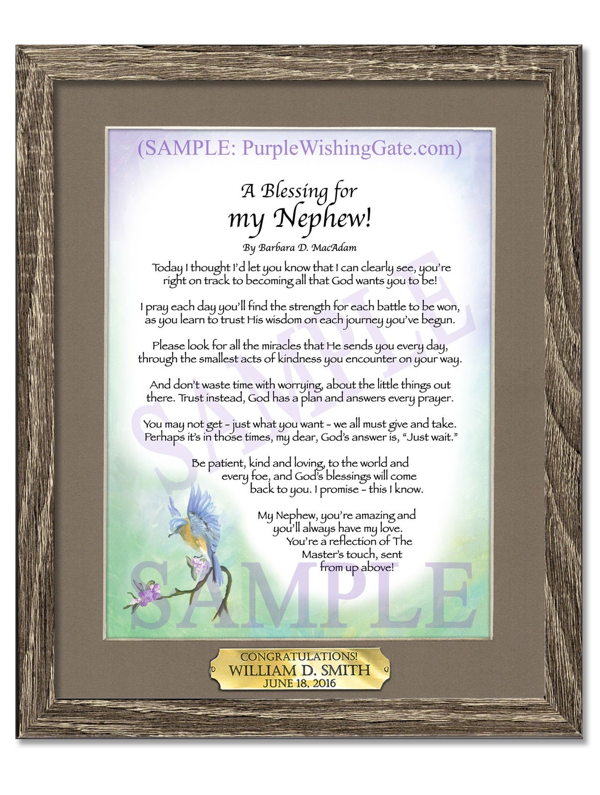 A Blessing for my Nephew! (child-adult) - Gifts for Nephew - PurpleWishingGate.com