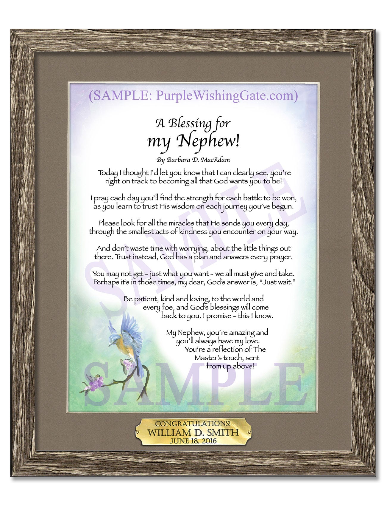 A Blessing for my Nephew! (child-adult) - Gifts for Nephew - PurpleWishingGate.com