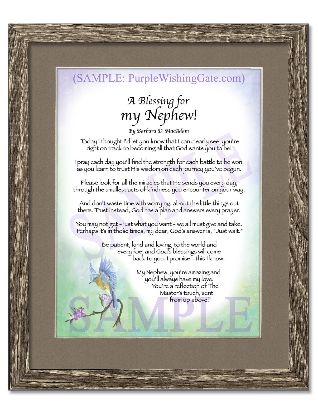 A Blessing for my Nephew! (child-adult) - Gifts for Nephew - PurpleWishingGate.com