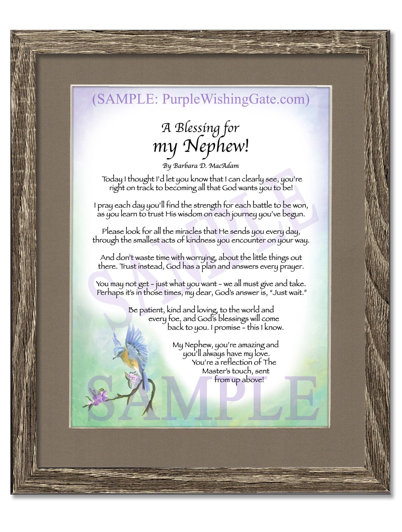 A Blessing for my Nephew! (child-adult) - Gifts for Nephew - PurpleWishingGate.com
