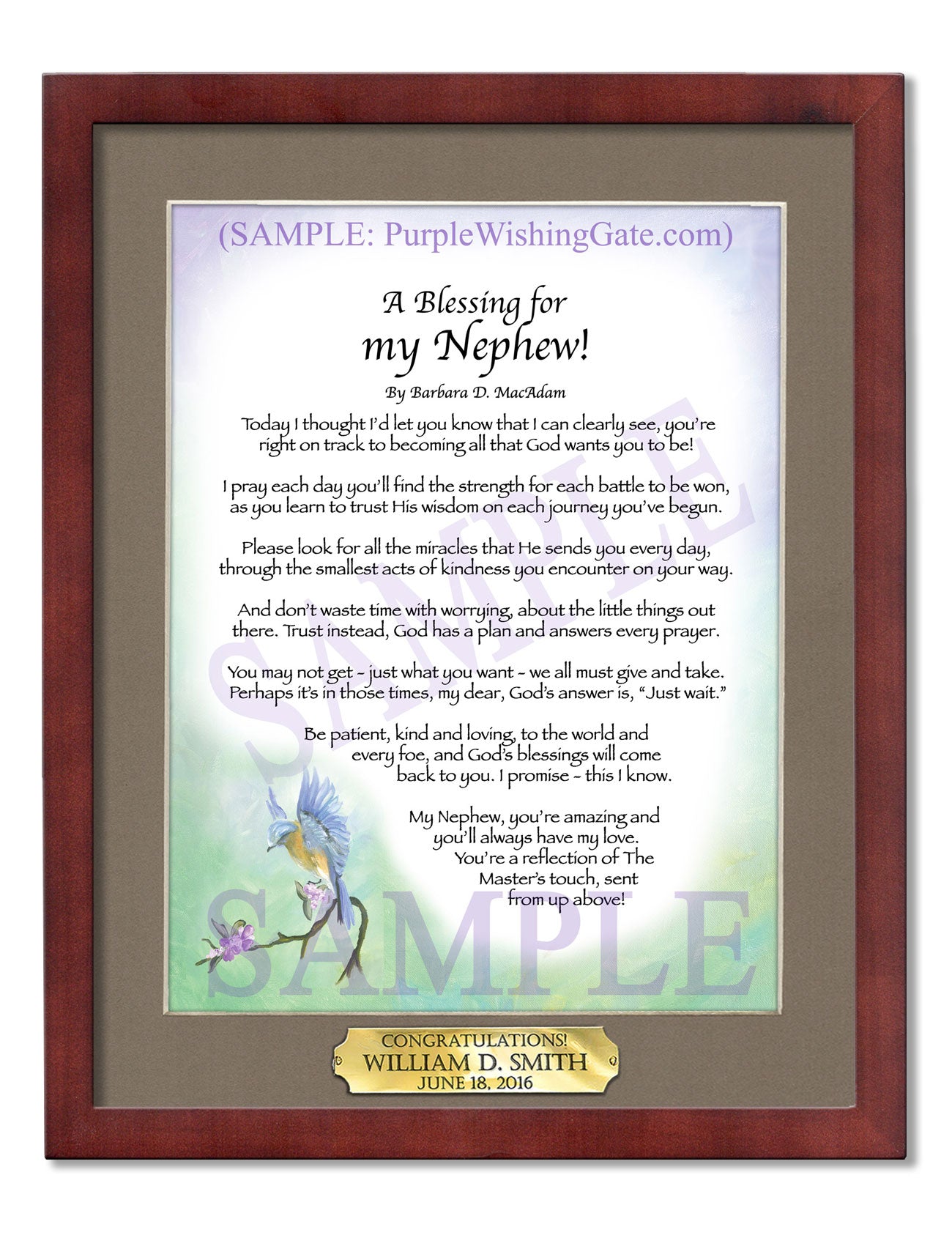 A Blessing for my Nephew! (child-adult) - Gifts for Nephew - PurpleWishingGate.com