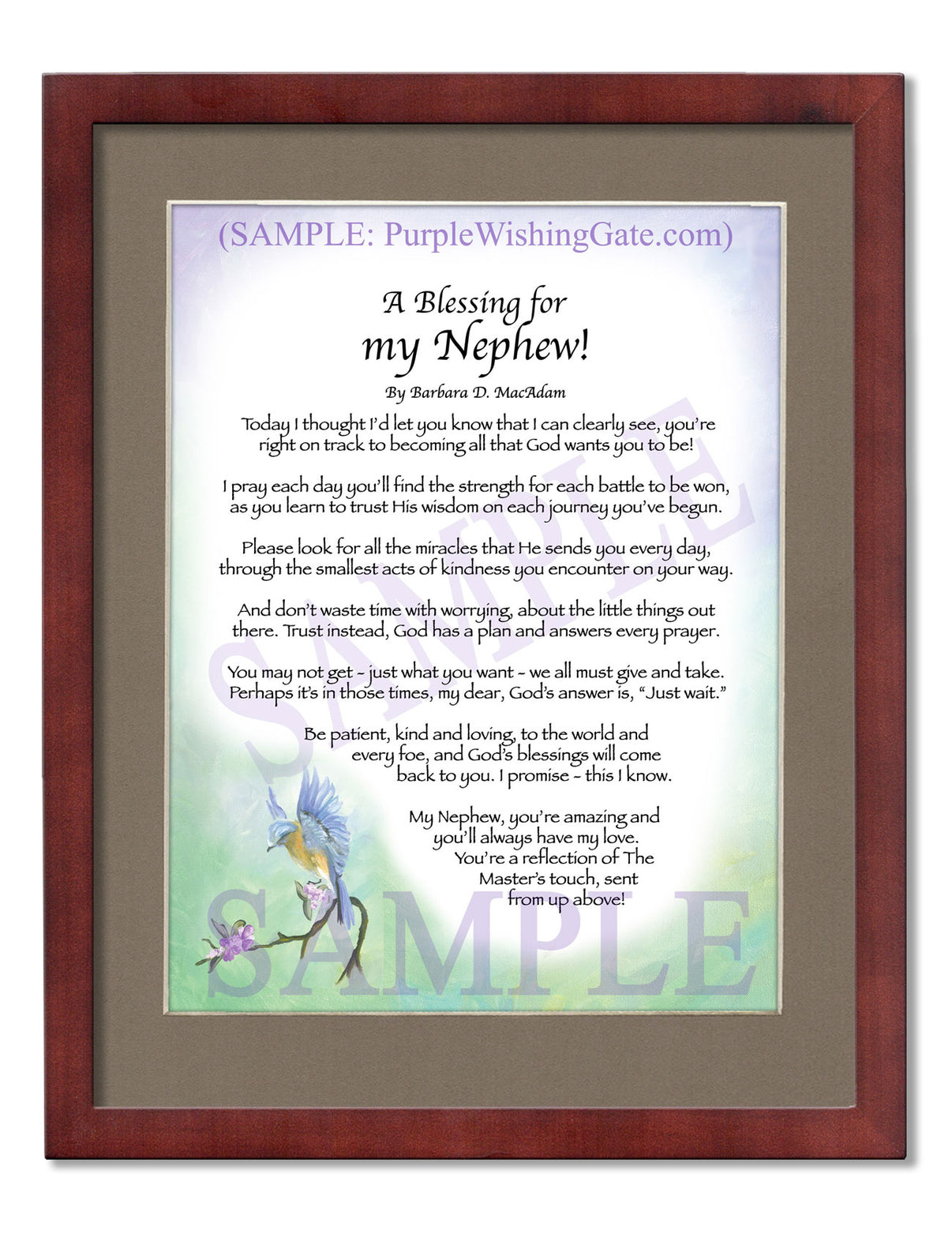 A Blessing for my Nephew! (child-adult) - Gifts for Nephew - PurpleWishingGate.com