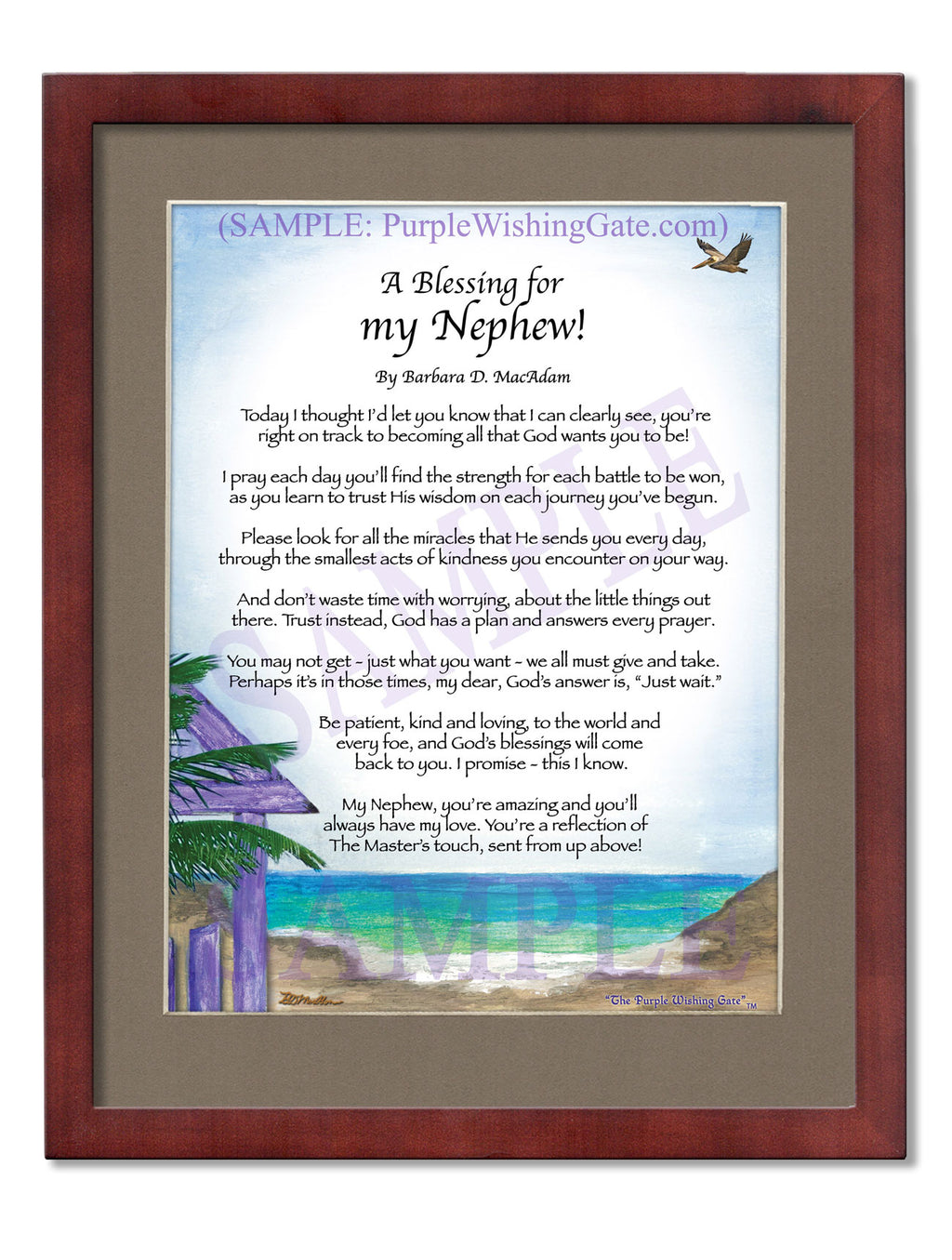 A Blessing for my Nephew (child-adult): Paradise Cove / 8x10 / 8x10 Classic Walnut

