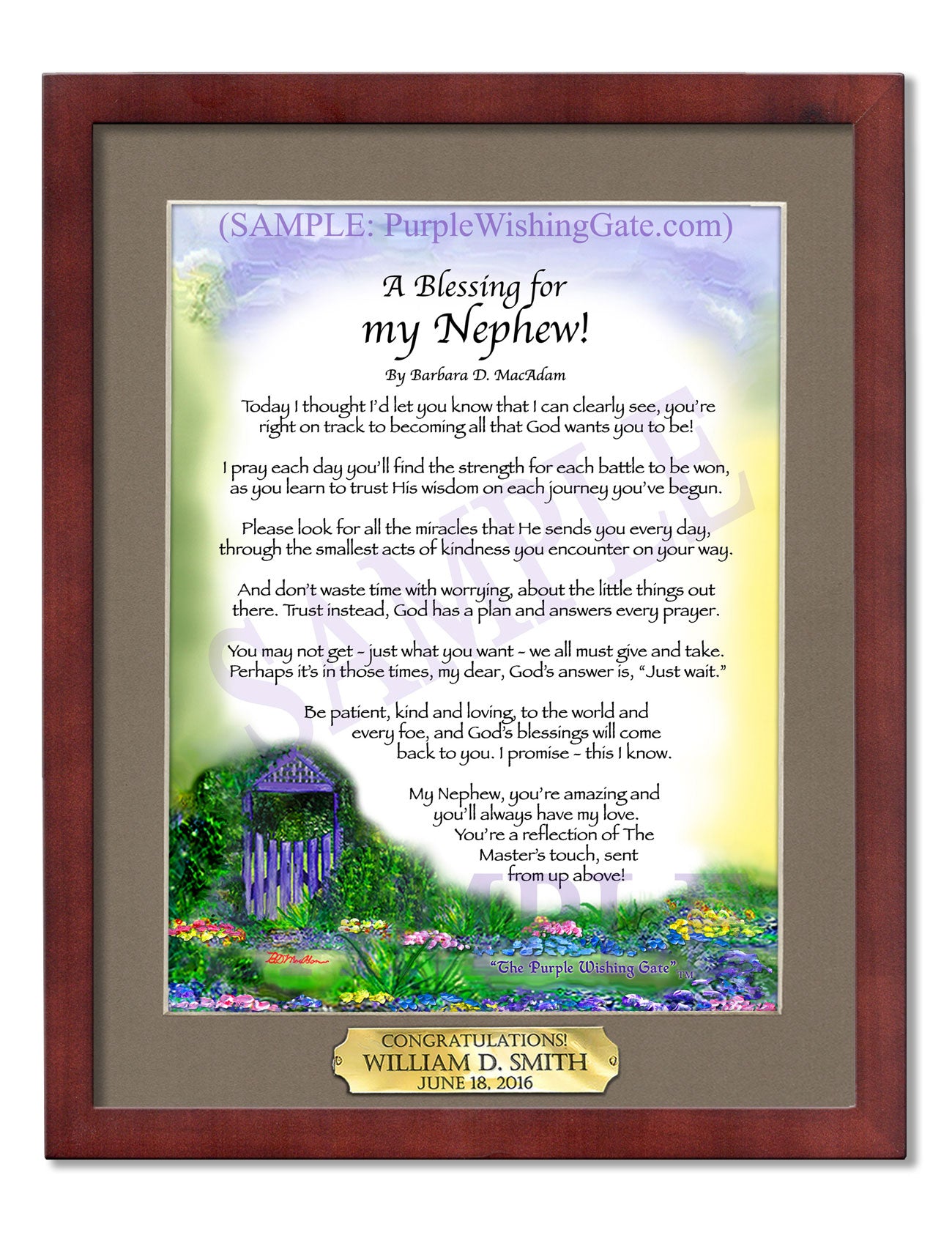 A Blessing for my Nephew! (child-adult) - Gifts for Nephew - PurpleWishingGate.com