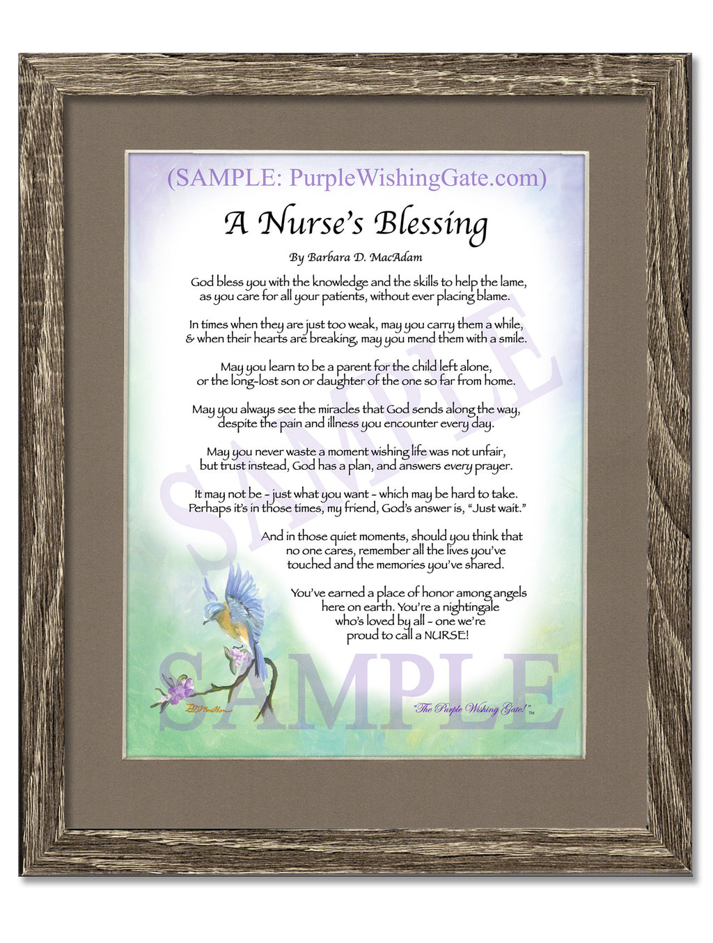 A Nurse's Blessing: Bluebird / 8x10 / 8x10 Birchwood
