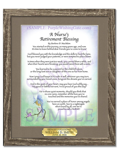 A Nurse's Retirement Blessing - Retirement Gift - PurpleWishingGate.com