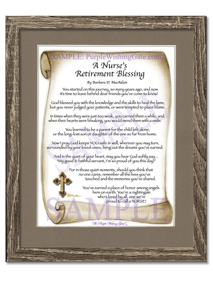 A Nurse's Retirement Blessing - Retirement Gift - PurpleWishingGate.com