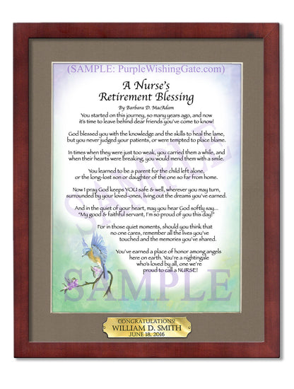 A Nurse's Retirement Blessing - Retirement Gift - PurpleWishingGate.com
