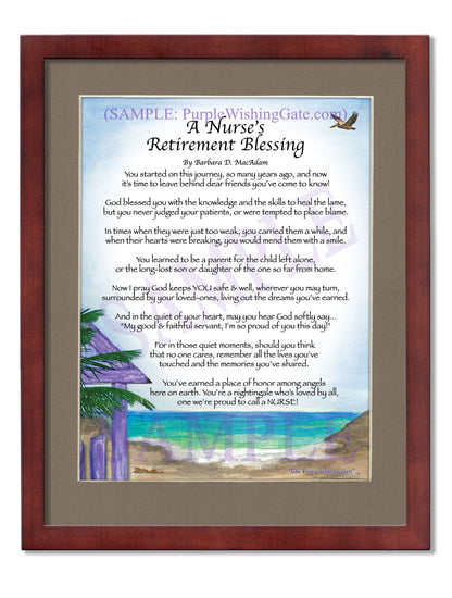 A Nurse's Retirement Blessing - Retirement Gift - PurpleWishingGate.com