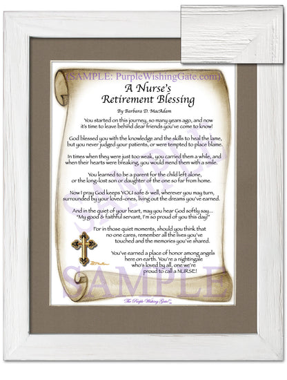 A Nurse's Retirement Blessing - Retirement Gift - PurpleWishingGate.com