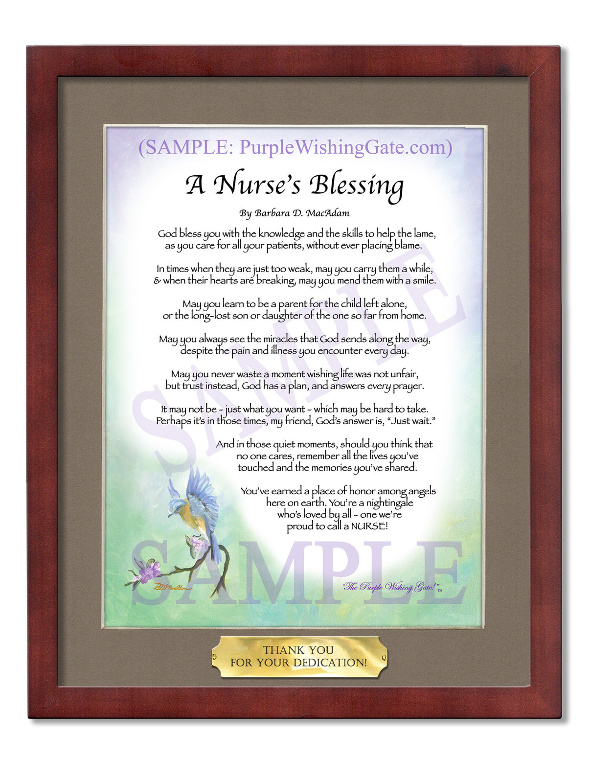 A Nurse's Blessing - Nurse's Gift - PurpleWishingGate.com