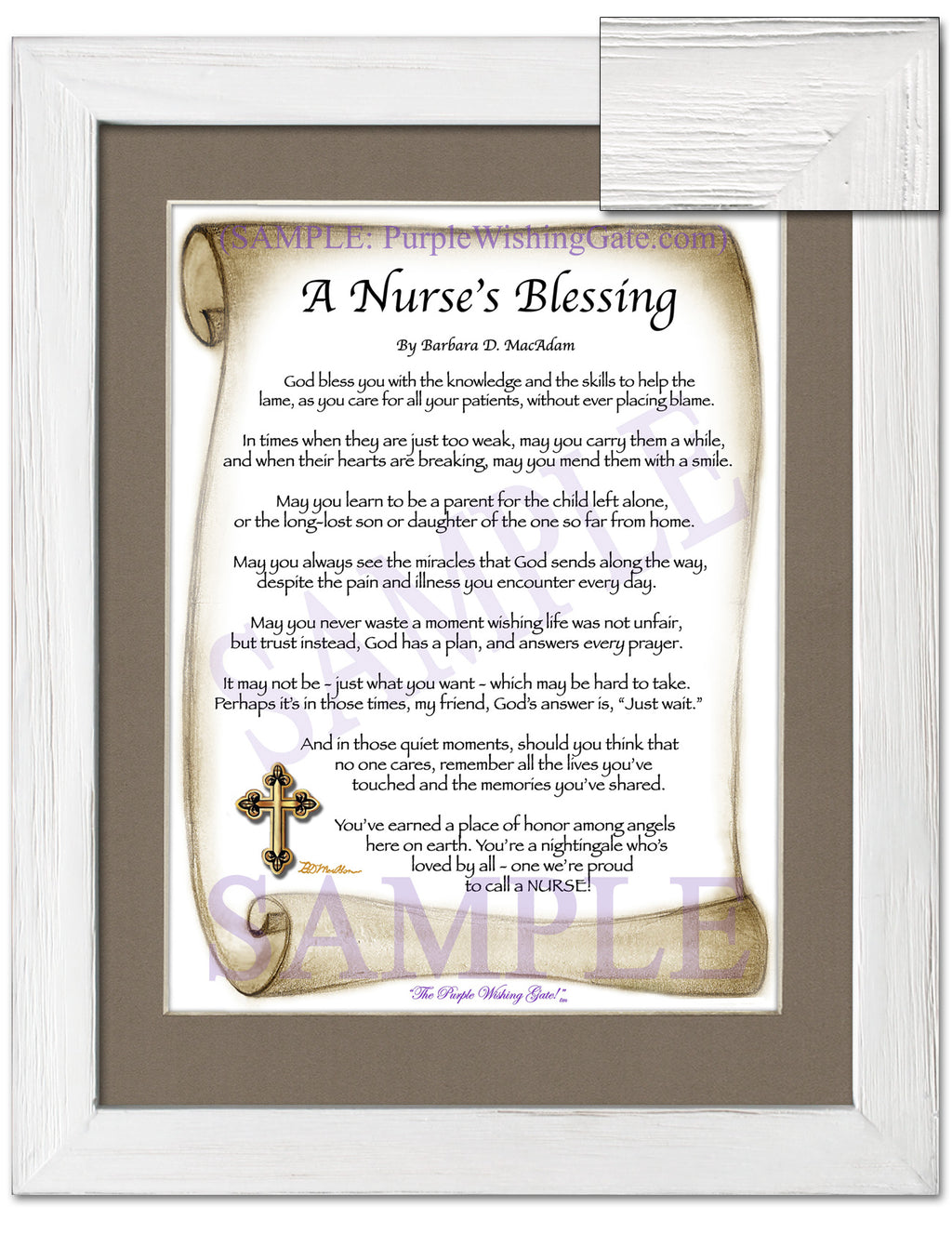 A Nurse's Blessing: Sepia Scroll / 8x10 / 8x10 White Wash
