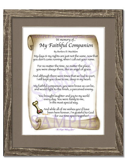 In memory of... My Faithful Companion - Pet Blessing - PurpleWishingGate.com