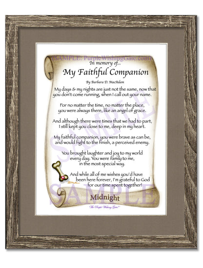 In memory of... My Faithful Companion - Pet Blessing - PurpleWishingGate.com