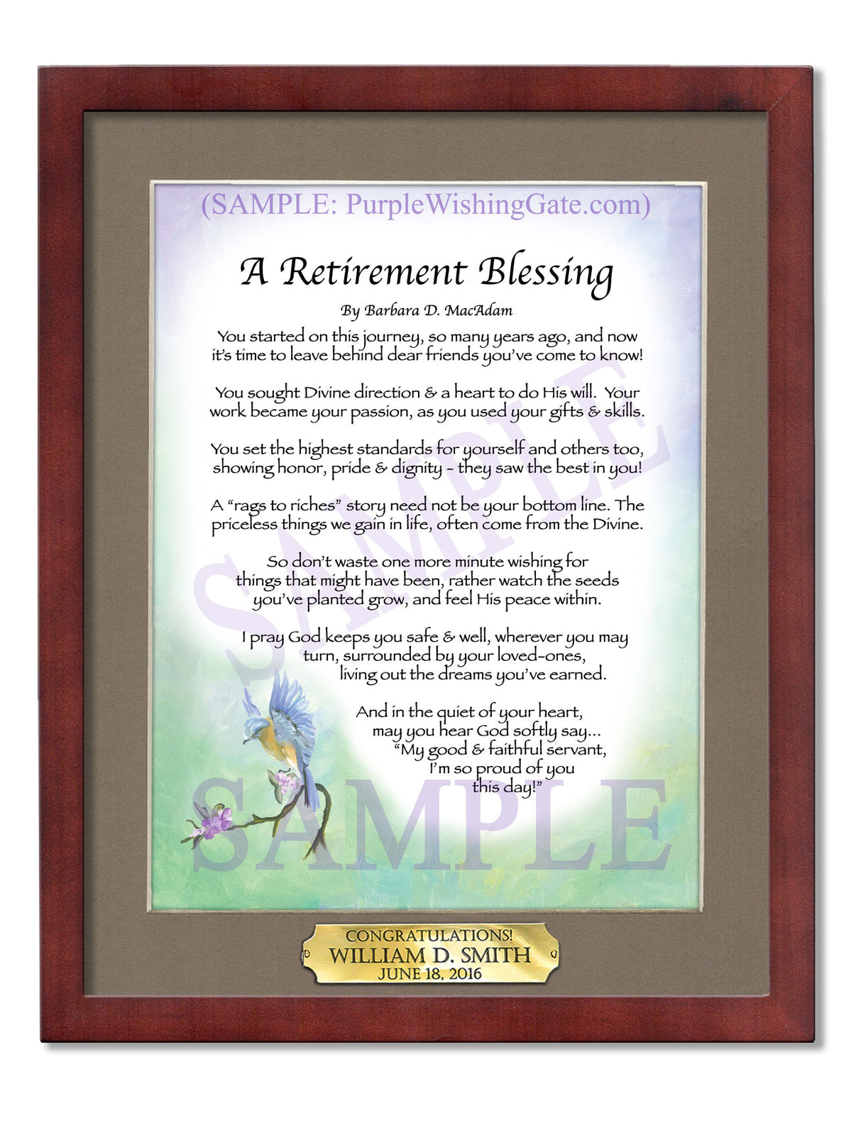 A Retirement Blessing - Retirement Gift - PurpleWishingGate.com