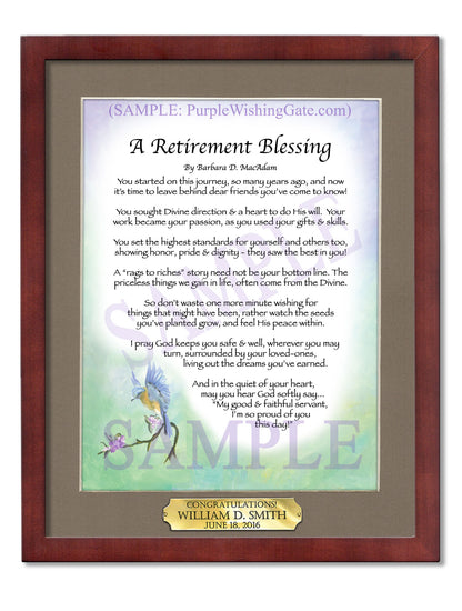 A Retirement Blessing - Retirement Gift - PurpleWishingGate.com