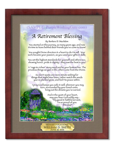 Retirement Blessing: Personalized Gift | PurpleWishingGate.com