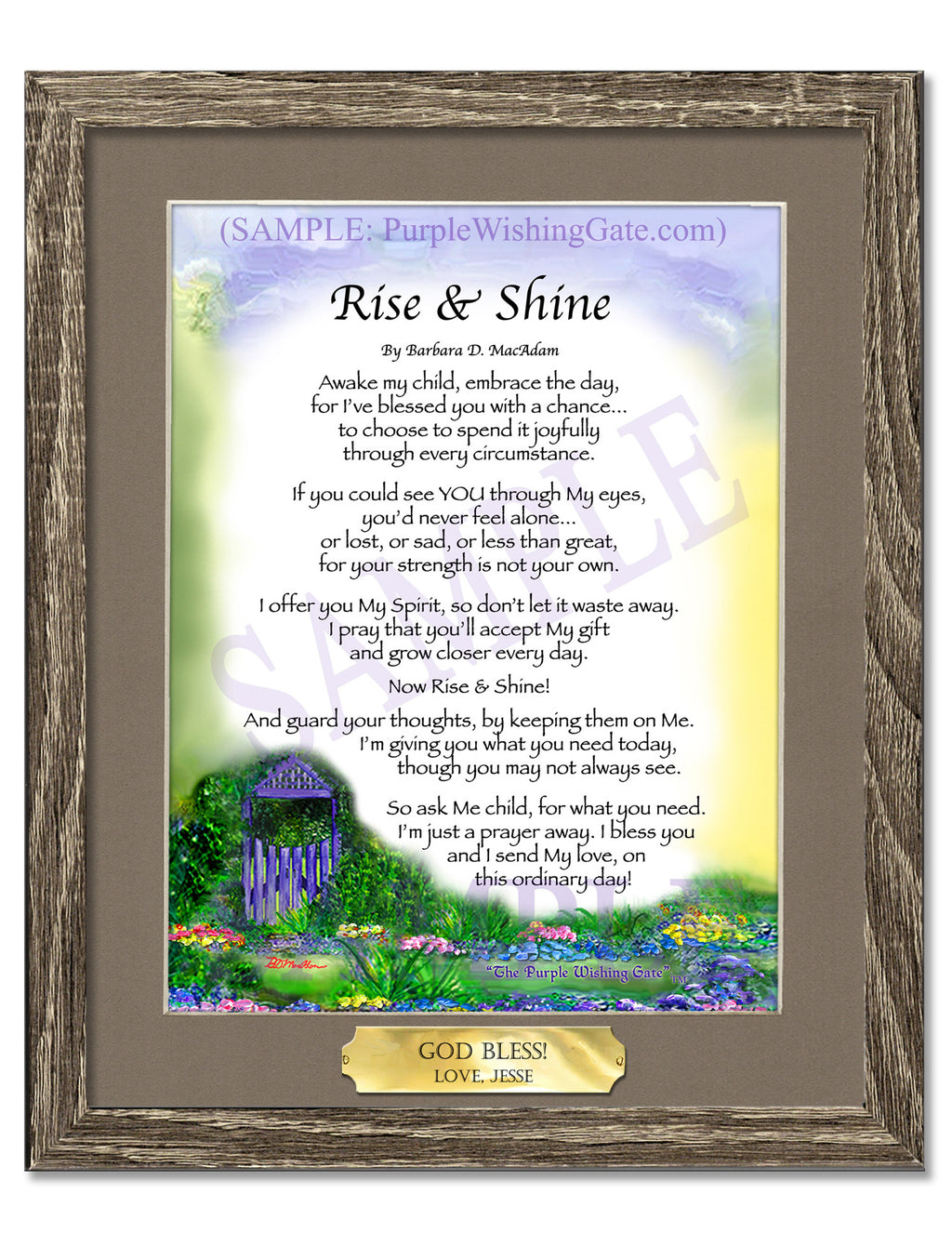Rise and Shine: Purple Wishing Gate / 8x10 w/Nameplate / 8x10 Birchwood
